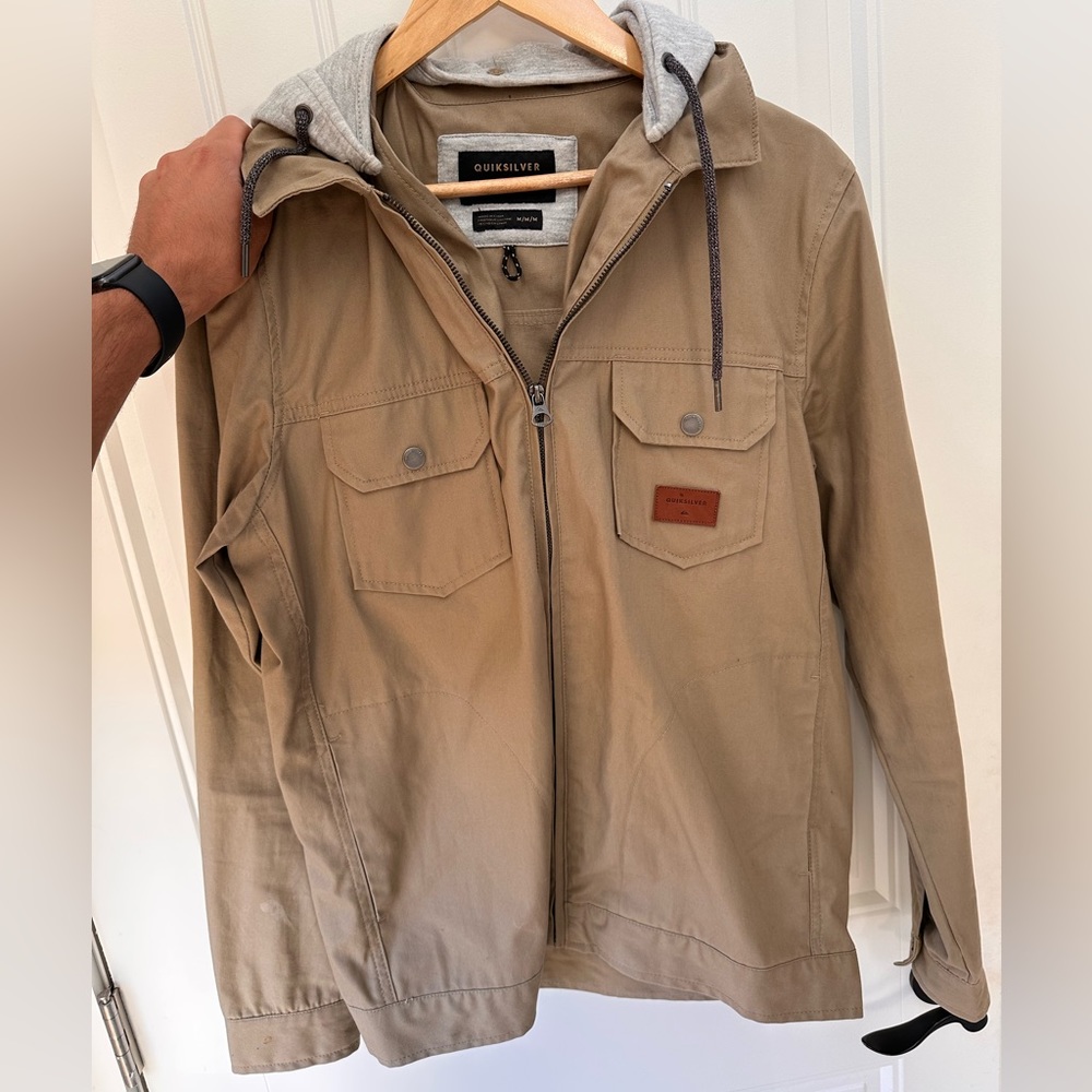 Quicksilver tan denim jacket size medium
